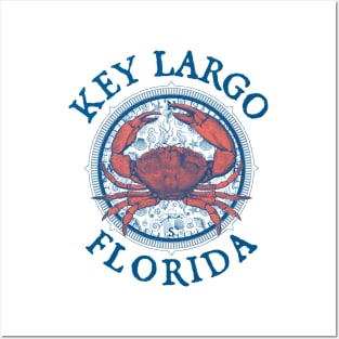 Key Largo, Florida, with Stone Crab on Windrose Posters and Art